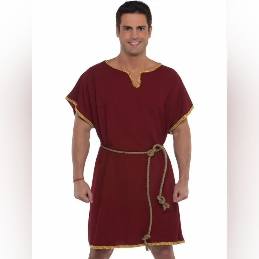 🔸️NIB Burgundy Roman Tunic Costume Men's Standard